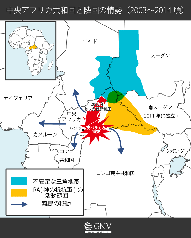 中央アフリカ共和国と隣国の情勢