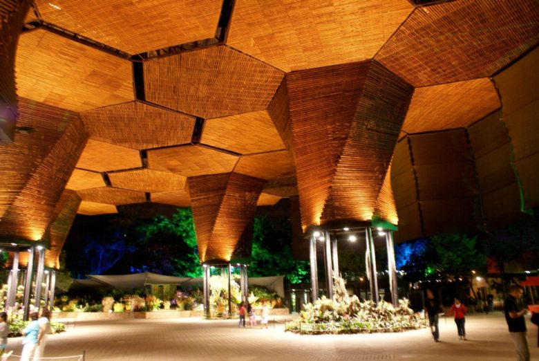 花と建築の融合：コロンビアの植物園