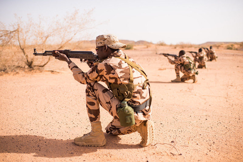 Chadian soldiers training in Niger
